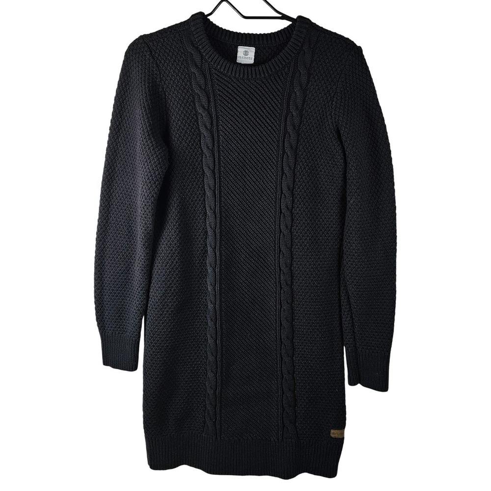 Element Womens Sweater Dress Cable‎ Knit Pullover Medium Gray Cozy-Chic Winter